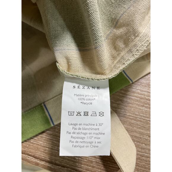 Sezane Bonjour Los Angeles Shopping Tote Bag Cream Green  Sezane Striped Green Bonjour Atlanta Tote Bag